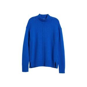 Caslon Exposed Seam Mock Neck Sweater in Royal Blue - XS